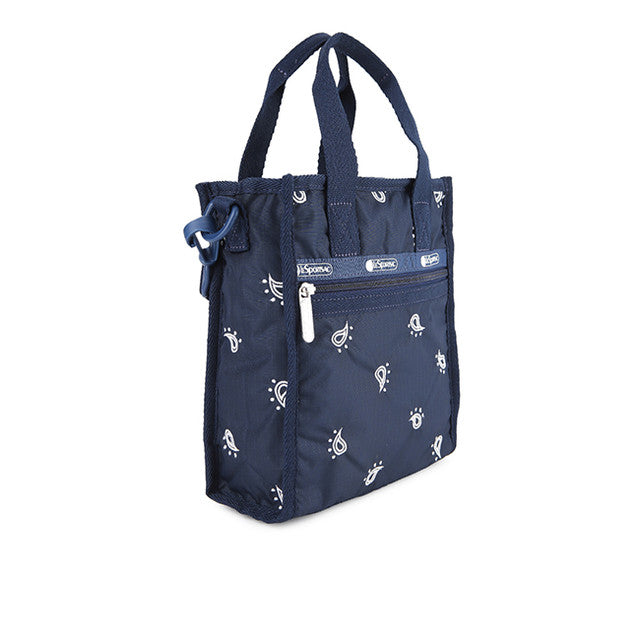 Mini N/S Tote In Navy Bandana Emb