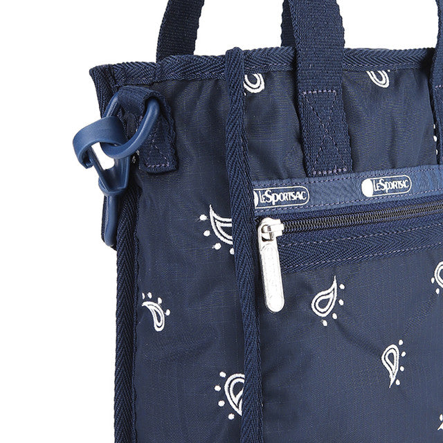 Mini N/S Tote In Navy Bandana Emb