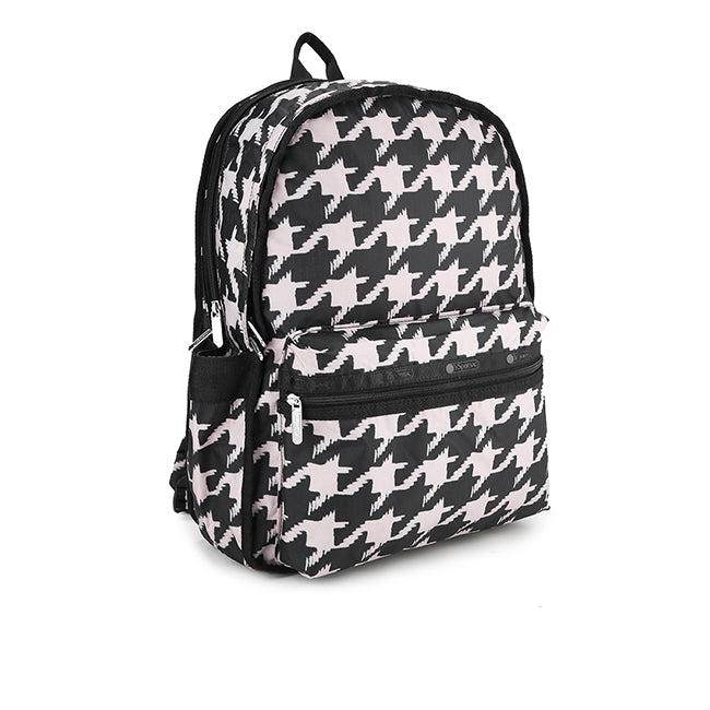 LeSportsac Tas Unisex Route Backpack In Blk/ Beige Houndstooth
