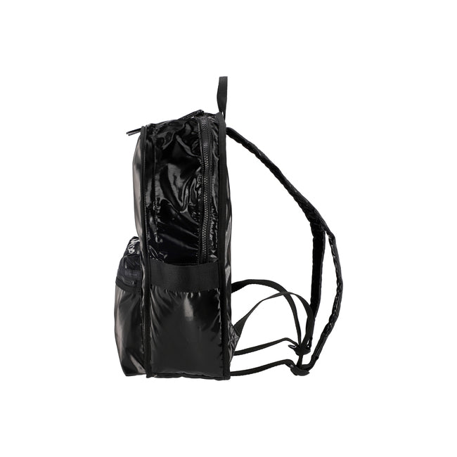 LeSportsac Unisex Route Backpack In Black Shine