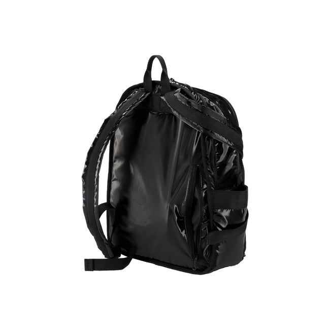LeSportsac Unisex Route Backpack In Black Shine