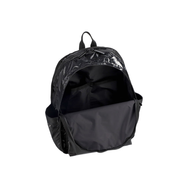 LeSportsac Unisex Route Backpack In Black Shine