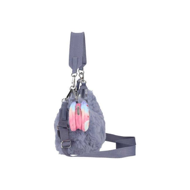 LeSportsac Unisex Sm Conv Hobo In Care Bears Fuzzy Gray