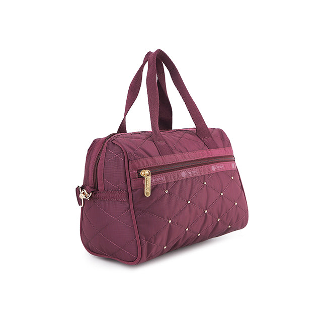 LeSportsac Tas Unisex Everyday Sm Satchel In Wine Quilt Studs