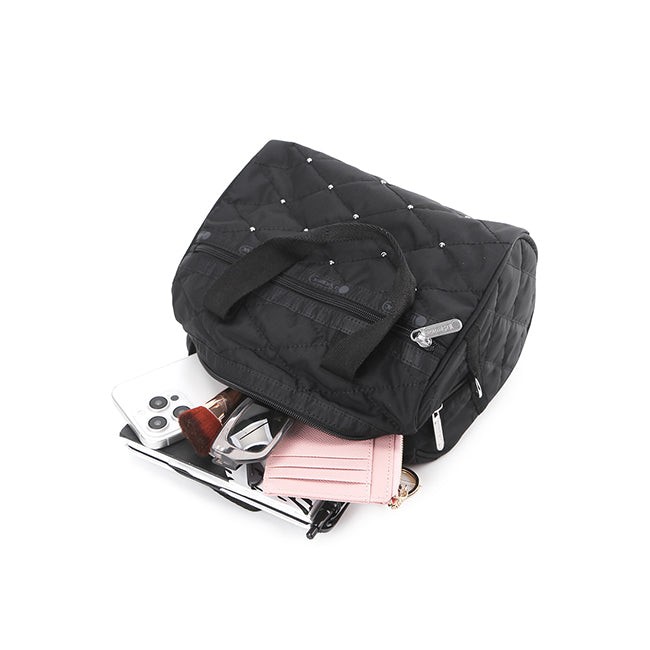 LeSportsac Tas Unisex Everyday Sm Satchel In Black Quilt Studs