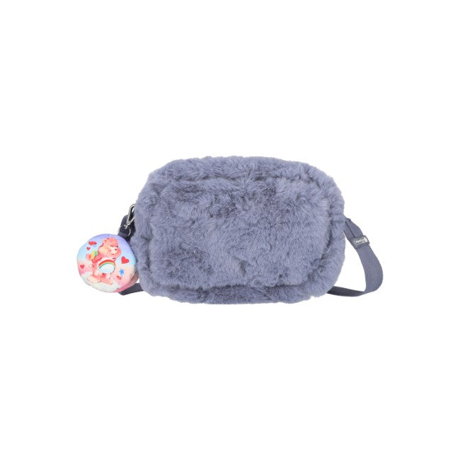 LeSportsac Unisex Puffy Cube Crossbody In Care Bears Fuzzy Gray