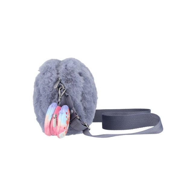 LeSportsac Unisex Puffy Cube Crossbody In Care Bears Fuzzy Gray