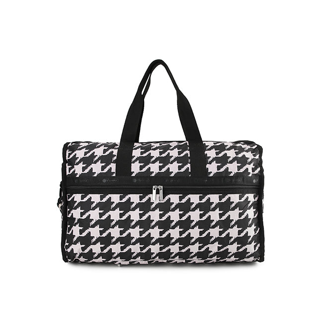 LeSportsac Tas Unisex Travel Bag Deluxe Lg Weekender In Blk/ Beige Houndstooth