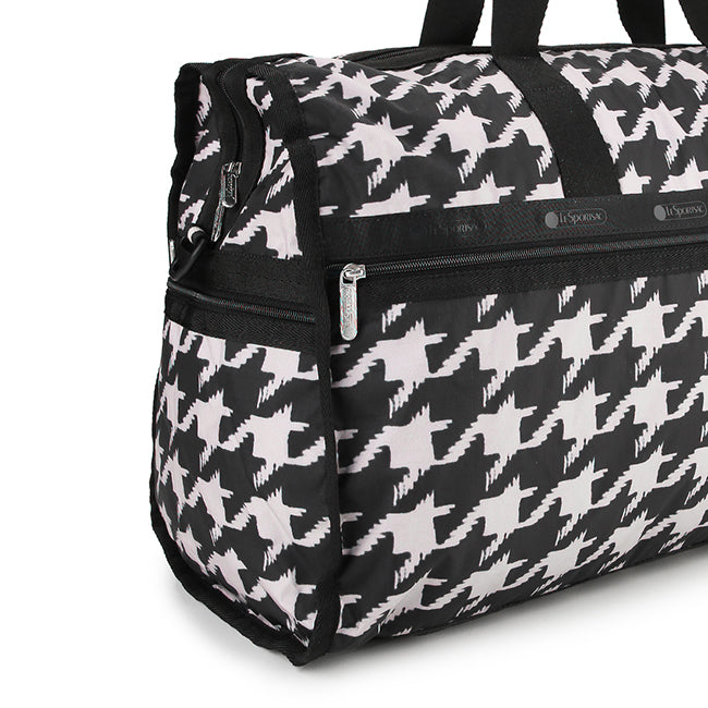 LeSportsac Tas Unisex Travel Bag Deluxe Lg Weekender In Blk/ Beige Houndstooth