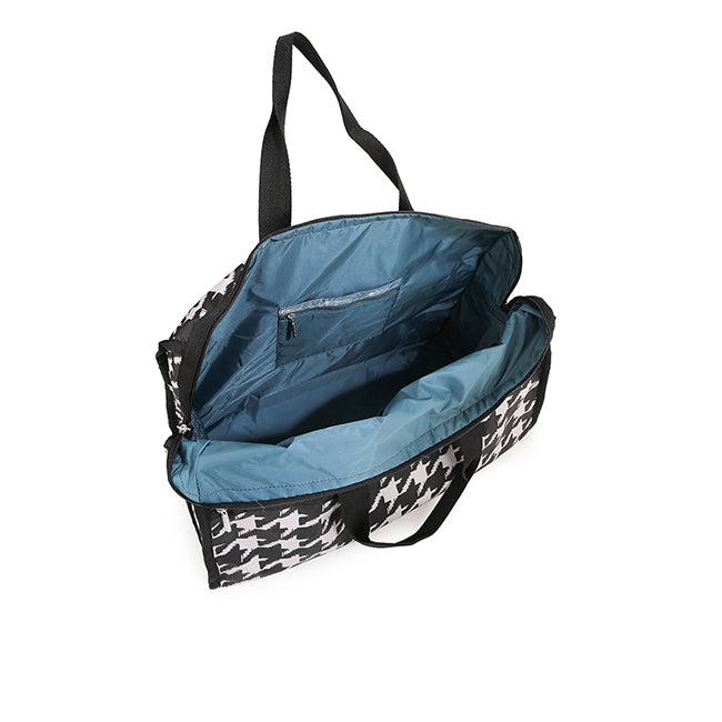 LeSportsac Tas Unisex Travel Bag Deluxe Lg Weekender In Blk/ Beige Houndstooth