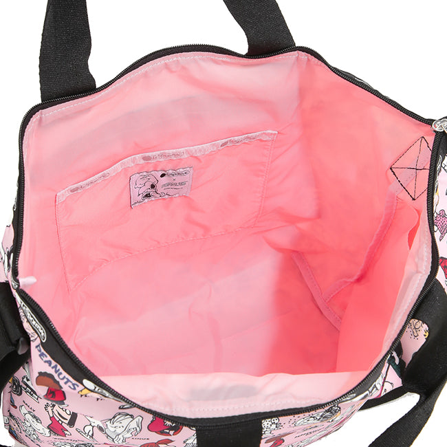 LeSportsac Tas Unisex Tote bag Deluxe Easy Carry Tote In Peanuts Gang Pink
