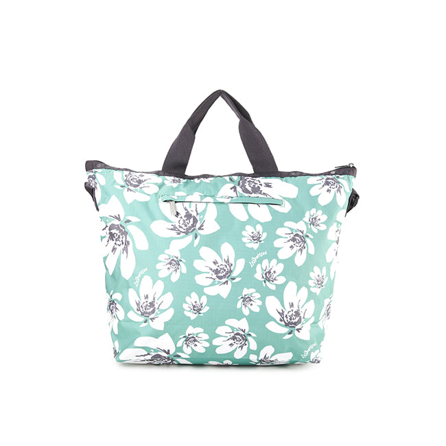 Deluxe Easy Carry Tote In Tropical Garden Green