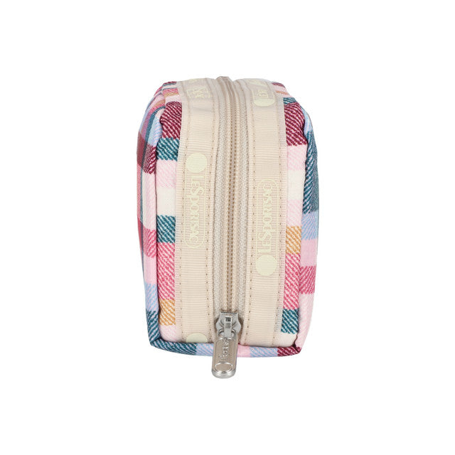 Rectangular Cosmetic In Pink Plaid