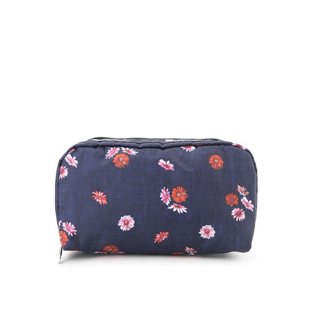 Rectangular Cosmetic In Denim Daisy