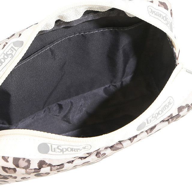 Rectangular Cosmetic In Latte Heart Leopard