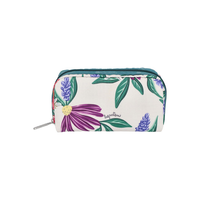 Rectangular Cosmetic In Graphic Floral Ivory