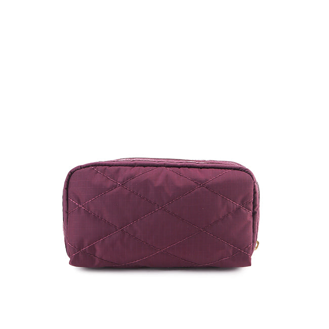 Rectangular Cosmetic In Wine Quilt Studs