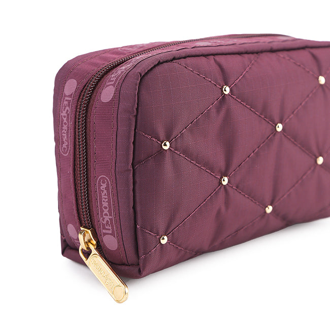 LeSportsac Aksesoris Unisex Rectangular Cosmetic In Wine Quilt Studs