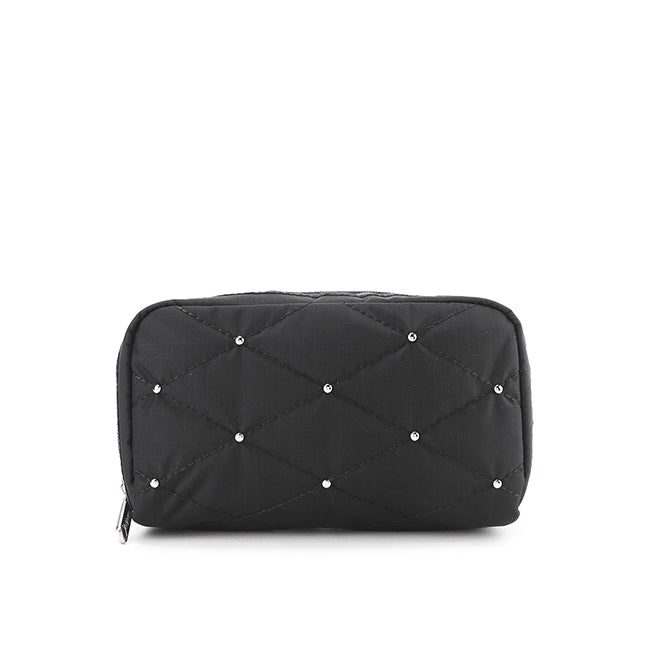 Rectangular Cosmetic In Black Quilt Studs