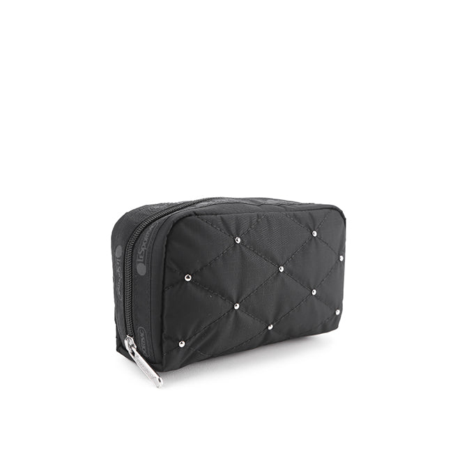 Rectangular Cosmetic In Black Quilt Studs