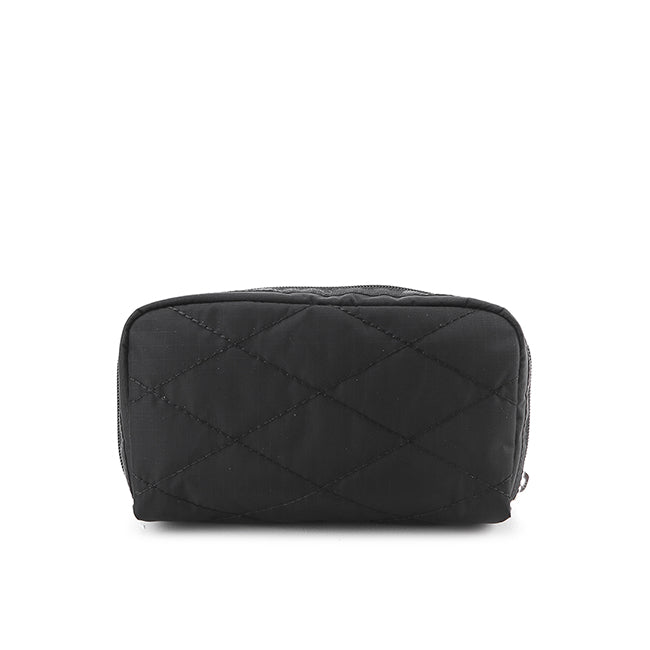 Rectangular Cosmetic In Black Quilt Studs