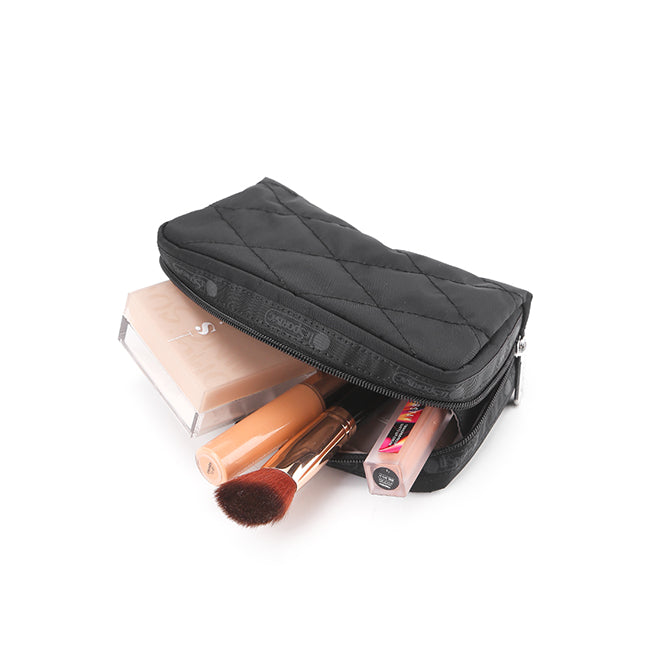 LeSportsac Aksesoris Unisex Rectangular Cosmetic In Black Quilt Studs