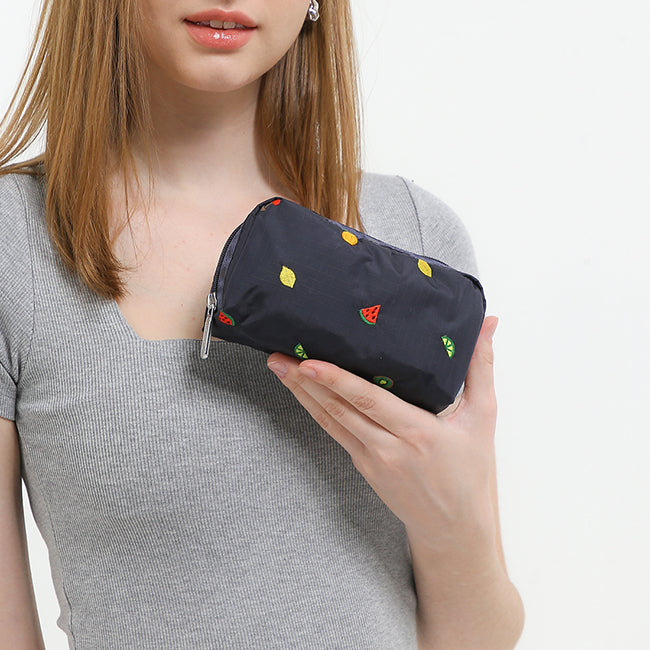 Rectangular Cosmetic In Mixed Fruit Embroidery