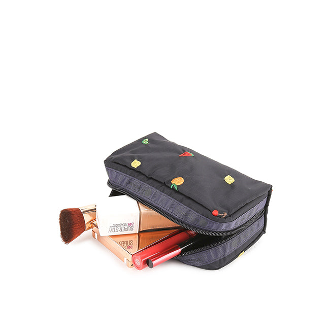 Rectangular Cosmetic In Mixed Fruit Embroidery
