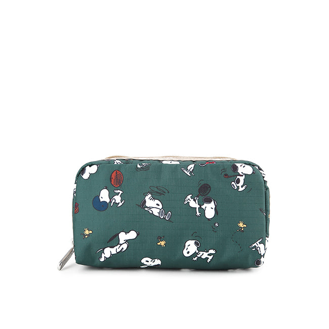LeSportsac Aksesoris Unisex Rectangular Cosmetic In Snoopy And Woodstock Grn