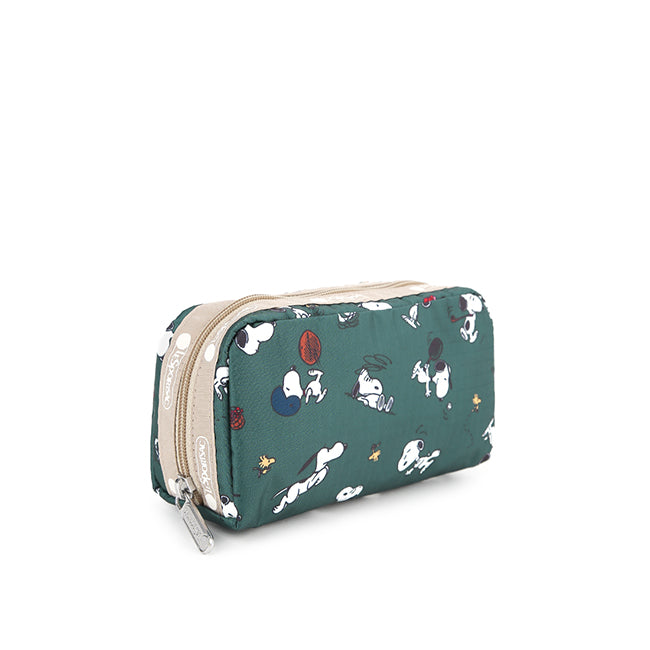 LeSportsac Aksesoris Unisex Rectangular Cosmetic In Snoopy And Woodstock Grn