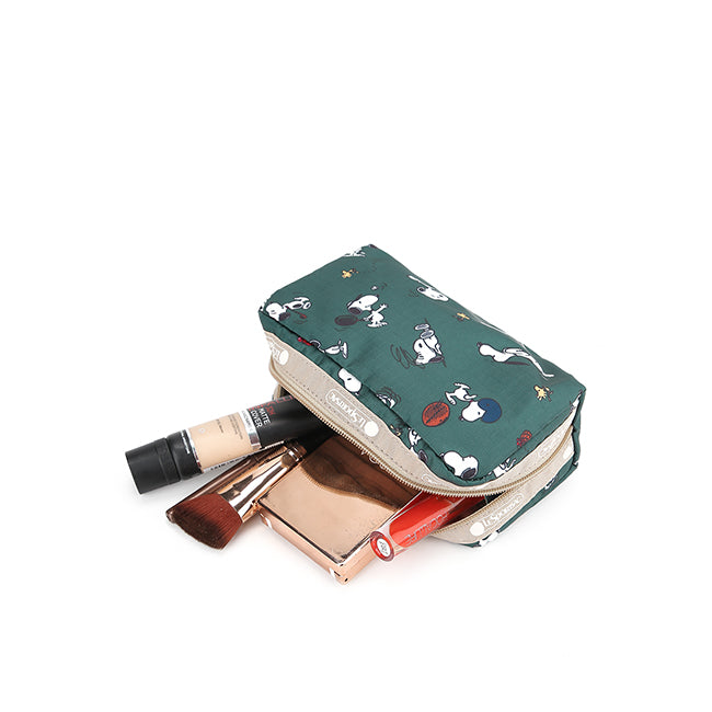 LeSportsac Aksesoris Unisex Rectangular Cosmetic In Snoopy And Woodstock Grn