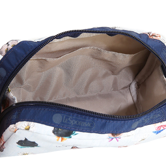 Rectangular Cosmetic In Playful Cats Sky Blue