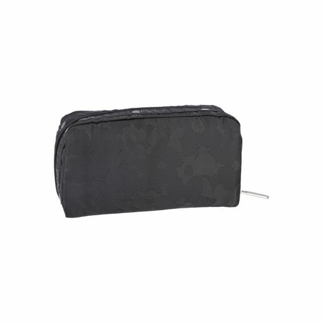 LeSportsac Unisex Rectangular Cosmetic In Black Floral Jacquard