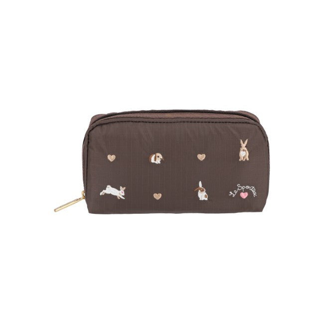 LeSportsac Unisex Rectangular Cosmetic In Bunny Embroidery
