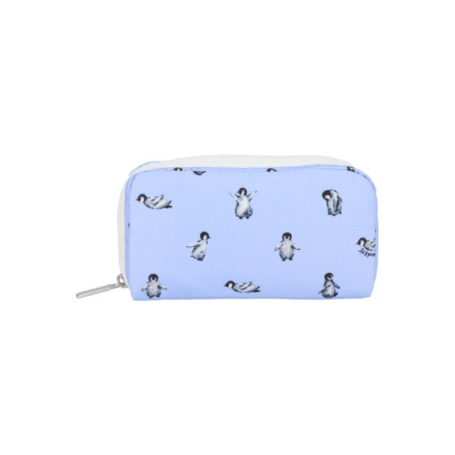 LeSportsac Unisex Pouch Rectangular Cosmetic In Petite Penguins White