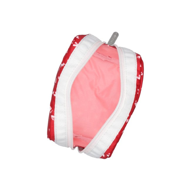 LeSportsac Unisex Pouch Square Cosmetic In Red Mini Hearts Wh