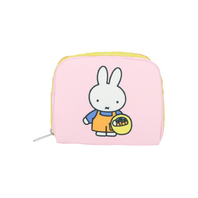 LeSportsac Unisex Pouch Square Cosmetic In Miffy Pink/Orange Sq