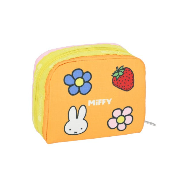 LeSportsac Unisex Pouch Square Cosmetic In Miffy Pink/Orange Sq