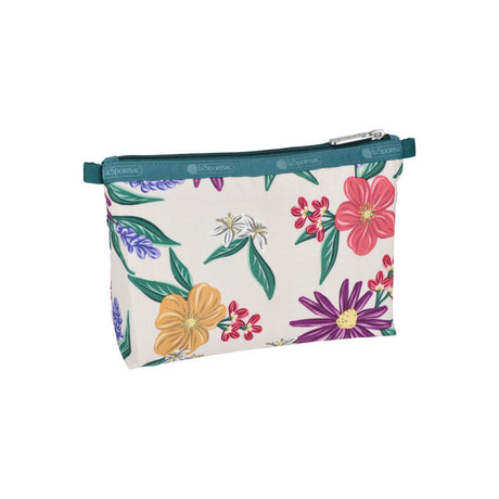 Cosmetic Clutch In Graphic Floral Ivory