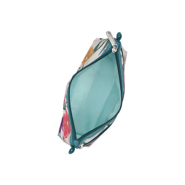 Cosmetic Clutch In Graphic Floral Ivory