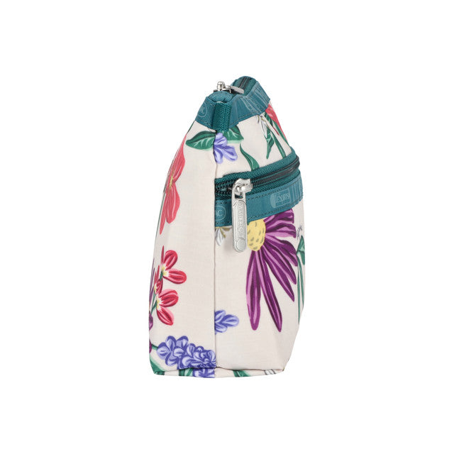 Cosmetic Clutch In Graphic Floral Ivory