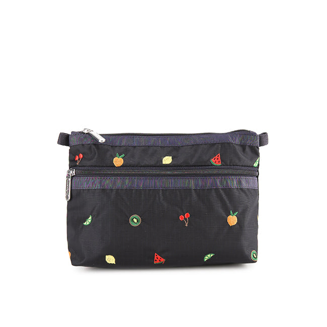 Cosmetic Clutch In Mixed Fruit Embroidery