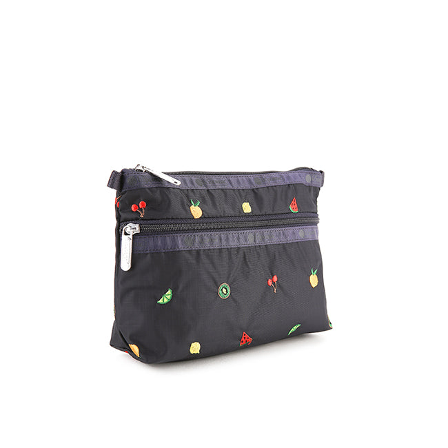 Cosmetic Clutch In Mixed Fruit Embroidery