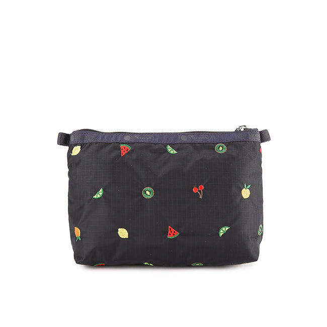Cosmetic Clutch In Mixed Fruit Embroidery