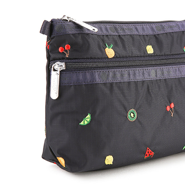 Cosmetic Clutch In Mixed Fruit Embroidery