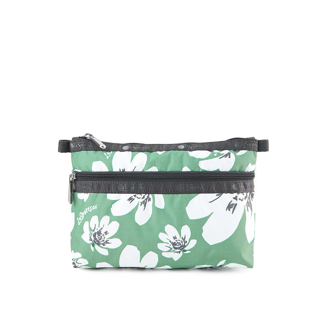 Cosmetic Clutch In Tropical Garden Green