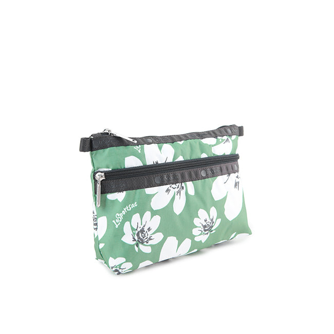 Cosmetic Clutch In Tropical Garden Green