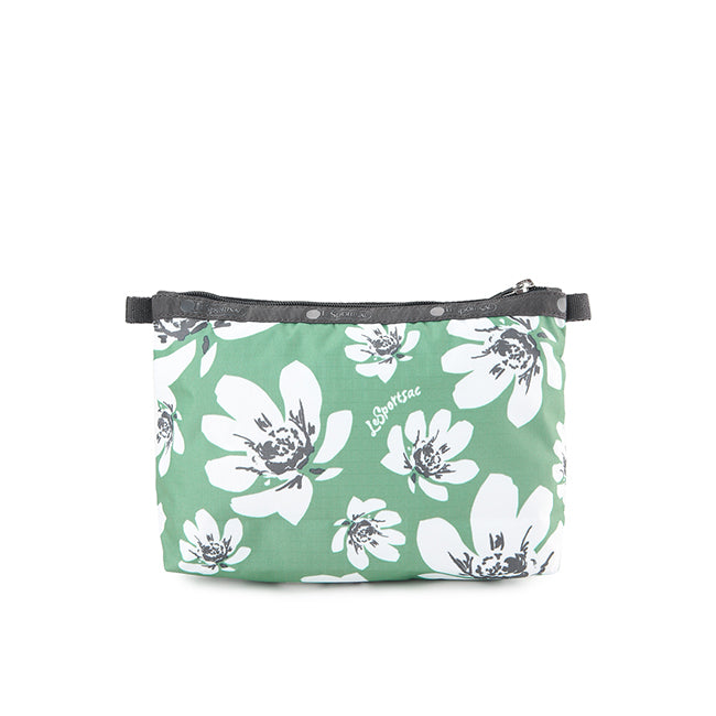 Cosmetic Clutch In Tropical Garden Green