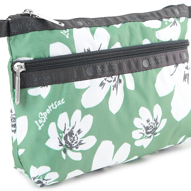 Cosmetic Clutch In Tropical Garden Green