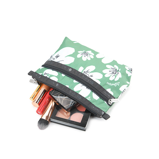Cosmetic Clutch In Tropical Garden Green